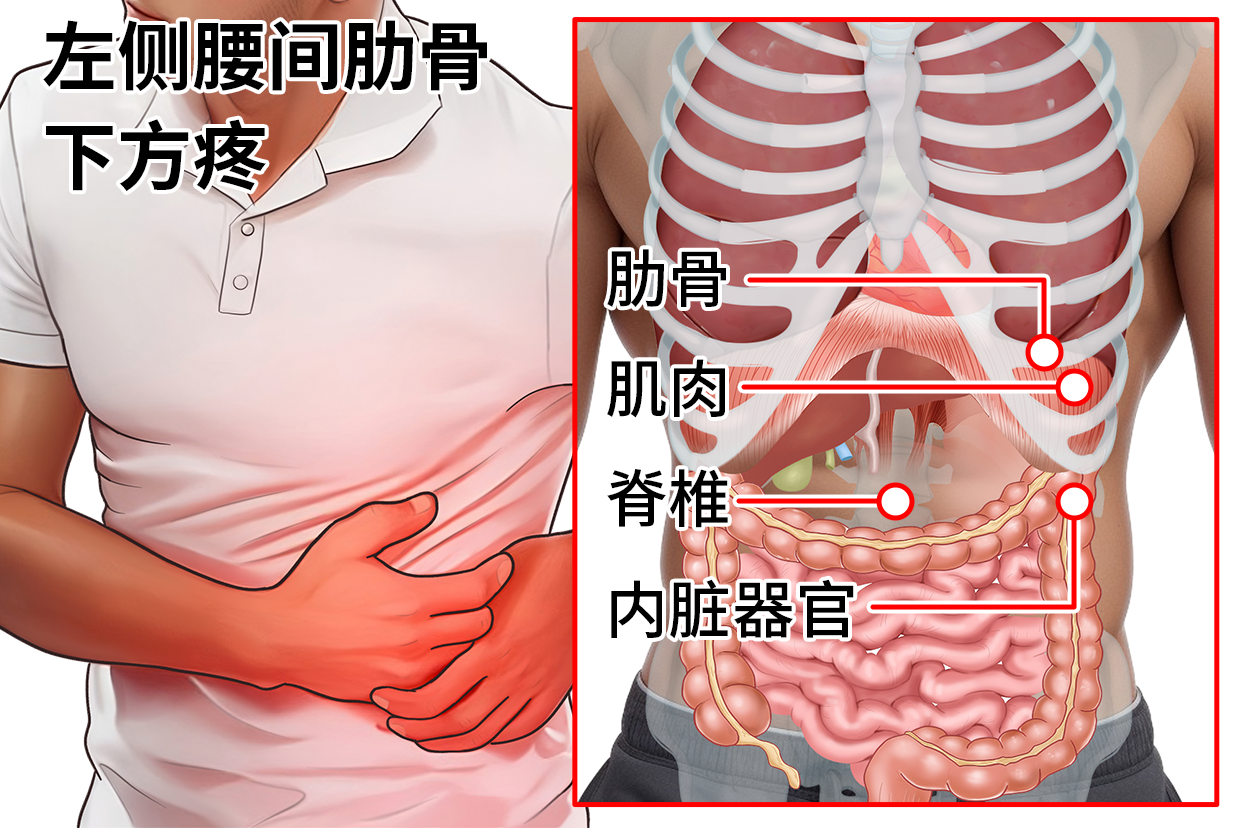 左边的肋骨下面是什么器官?