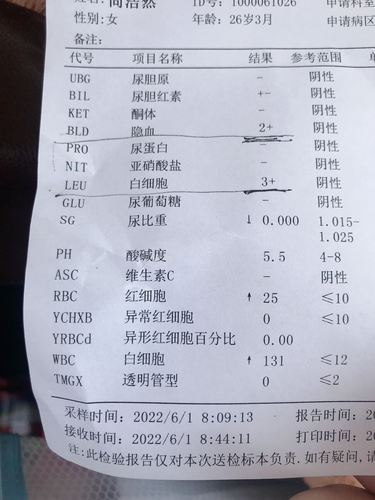 尿常规检查尿白细胞偏高