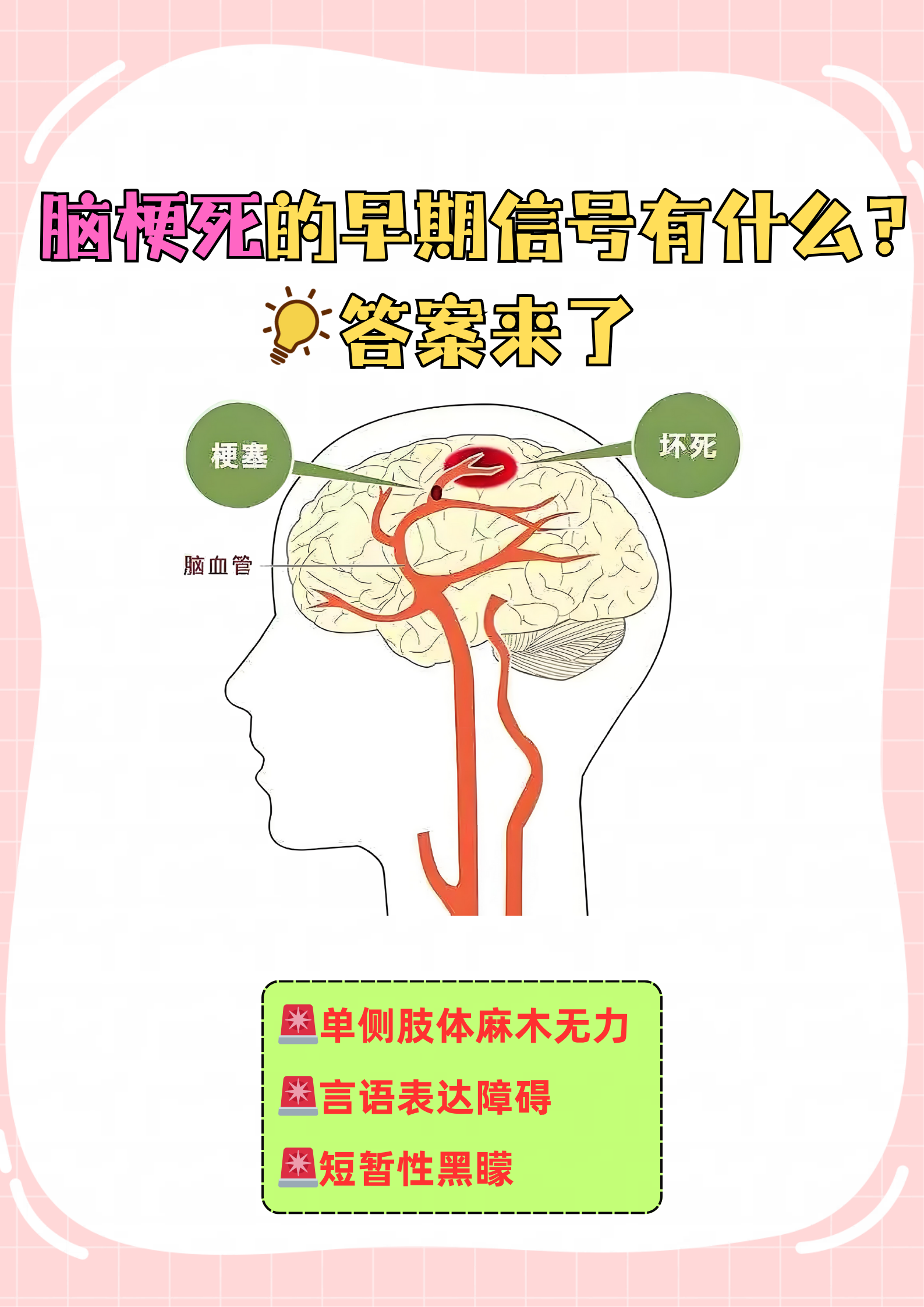 脑血栓早期有什么症状表现
