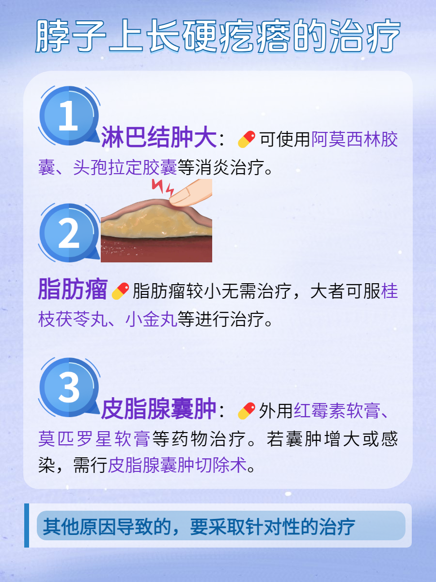 脖子上长硬疙瘩怎么去除
