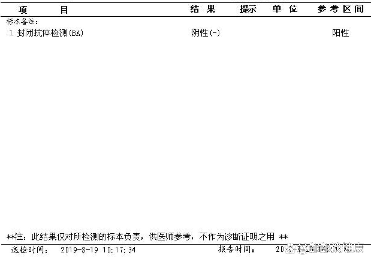 封闭抗体阴性